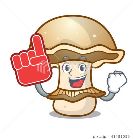 Foam finger portobello mushroom mascot cartoon 41481039