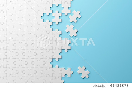 Jigsaw puzzle, pattern texture separated on blue 41481373