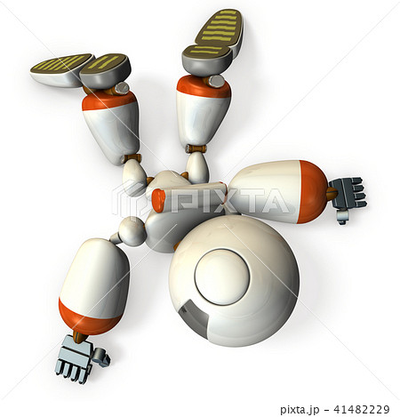 ダメージを受けてダウンしたロボット 41482229