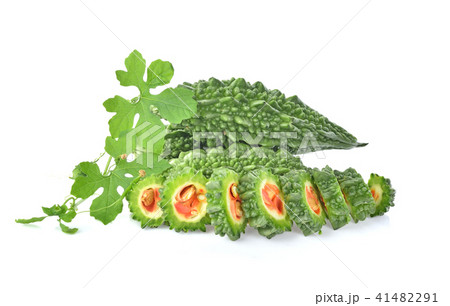 Freash Momordica charantia  on white background 41482291
