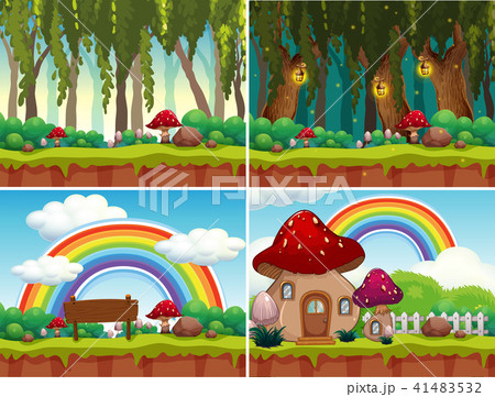A Set of Mushroom Landscape 41483532