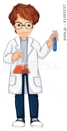 A Young Scientist on White Background 41483537