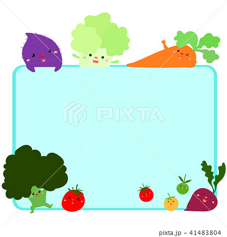 cute vegetable frame vector background 41483804