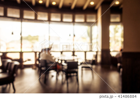 Abstract blur and defocused restaurant and coffee shop interior 41486884
