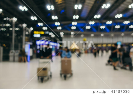 Abstract blur airport terminal and lounge interior 41487056
