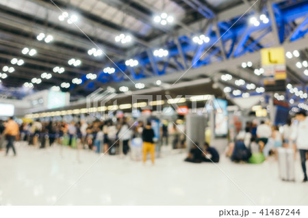 Abstract blur airport terminal and lounge interior 41487244