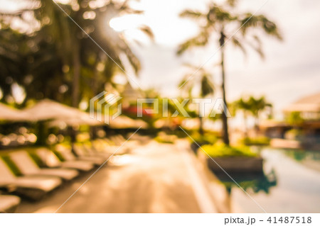 Abstract blur and defocused beautiful outdoor swimming pool in hotel and resort 41487518