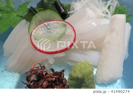 針烏賊の刺身の写真素材