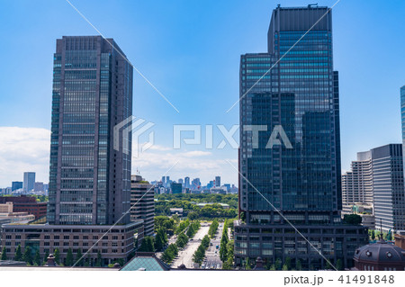 《東京都》東京駅俯瞰・丸の内ビジネス街 《東京都》東京駅俯瞰・丸の内ビジネス街 41491848
