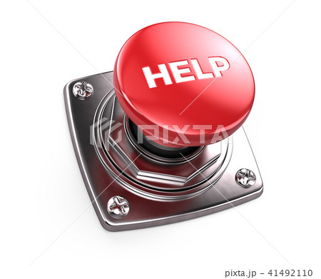 Red Help button - help concept. 3d render 41492110