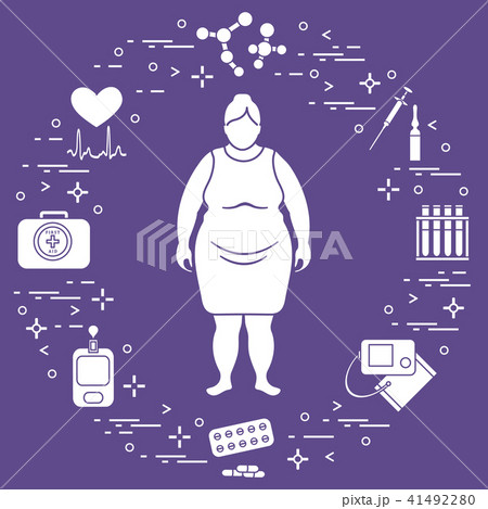Fat woman, medical devices, tools and medicines 41492280