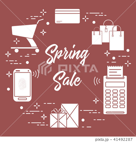 Spring sale Shopping icons. 41492287