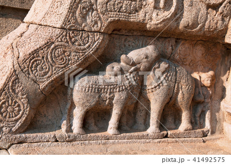 Bull and Elephant figures on balustrades Darasuram 41492575