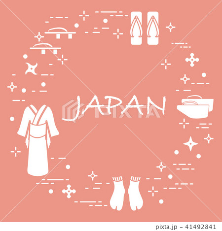 Traditional japanese clothing, shoes and shurikens 41492841