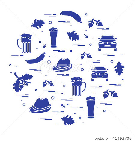 various symbols of Germany arranged in a circle various symbols of Germany arranged in a circle 41493706