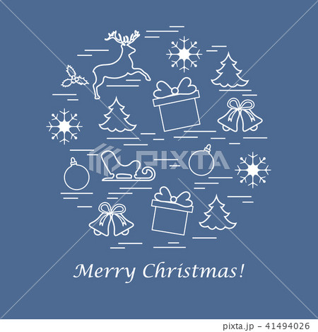 different new year and christmas symbols arranged 41494026