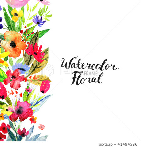 Watercolor Flower Border 41494536