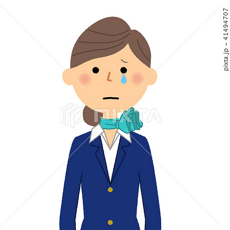 制服の女性　泣く 41494707