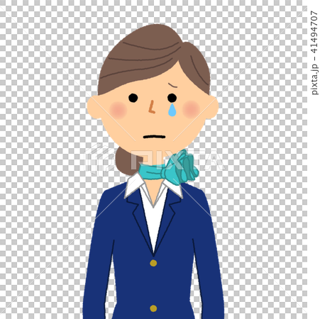 制服の女性　泣く 41494707