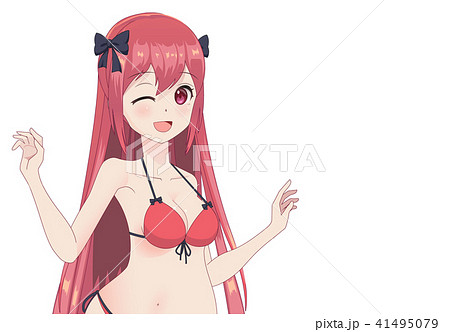 Beautiful anime manga girl in bikini 41495079