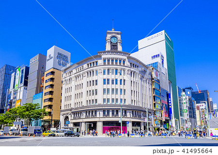 東京　銀座　四丁目交差点の風景 41495664
