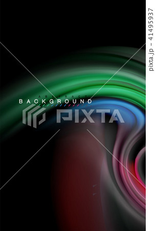 Fluid liquid colors design, colorful marble or plastic wavy texture background, glowing multicolored 41495937