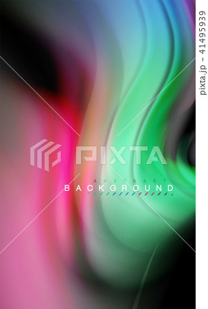 Fluid liquid colors design, colorful marble or plastic wavy texture background, glowing multicolored 41495939