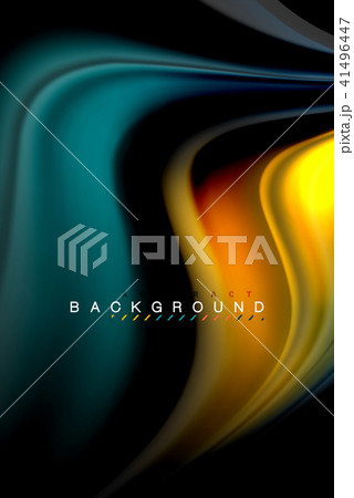 Fluid liquid colors design, colorful marble or plastic wavy texture background, glowing multicolored 41496447