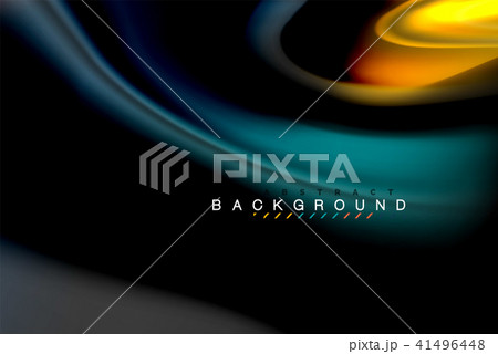 Fluid liquid colors design, colorful marble or plastic wavy texture background, glowing multicolored 41496448