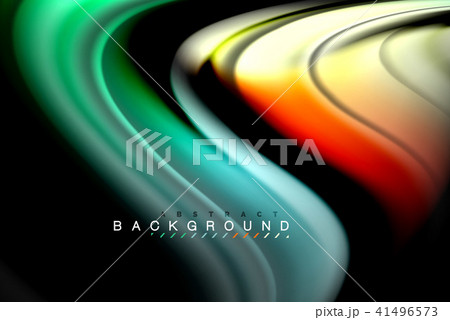 Fluid liquid colors design, colorful marble or plastic wavy texture background, glowing multicolored 41496573