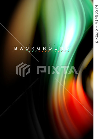 Fluid liquid colors design, colorful marble or plastic wavy texture background, glowing multicolored 41496574