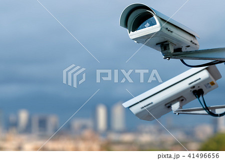 CCTV camera system with panoramic view of a city 41496656