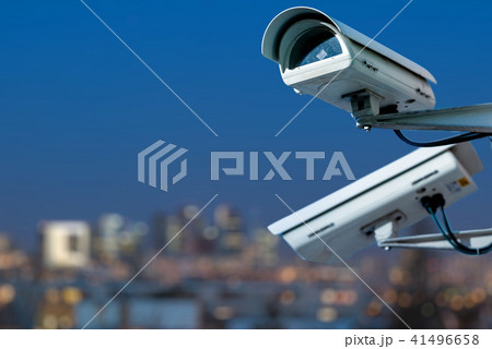 CCTV camera system with panoramic view of a city CCTV camera system with panoramic view of a city 41496658