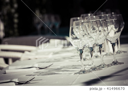 Collection of pure, empty glasses for water Collection of pure, empty glasses for water 41496670