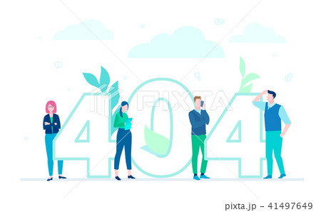 Error 404 page - flat design style colorful illustration 41497649