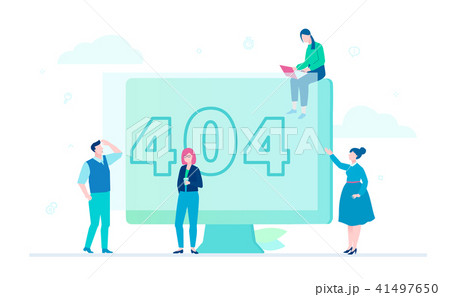 Error 404 page - flat design style colorful illustration 41497650