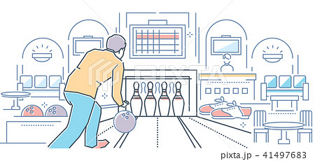 Bowling - modern line design style colorful illustration Bowling - modern line design style colorful illustration 41497683