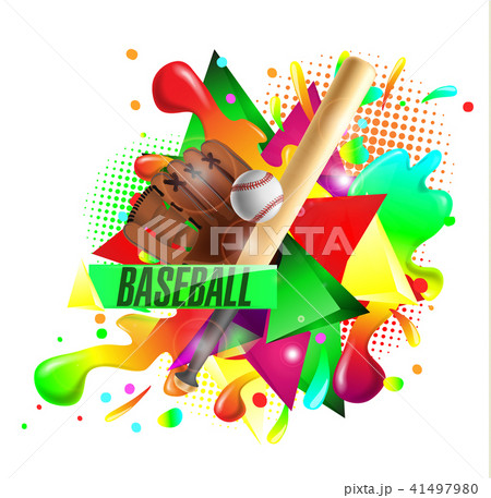 baseball poster with a baseball. Baseball games advertising. Announcement of a sporting event. baseball poster with a baseball. Baseball games advertising. Announcement of a sporting event. 41497980