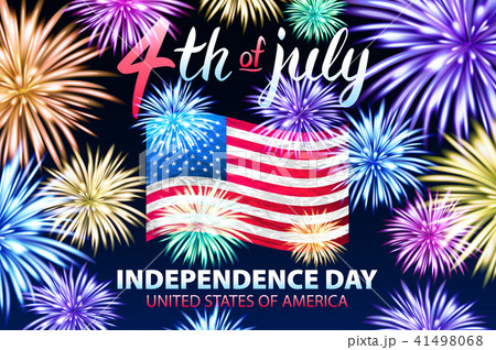 independence day background with american flag のイラスト素材