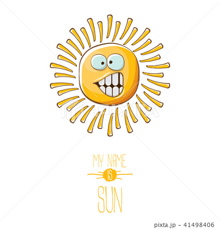 vector funky cartoon style summer sun character isolated on white background. My name is sun concept vector funky cartoon style summer sun character isolated on white background. My name is sun concept 41498406