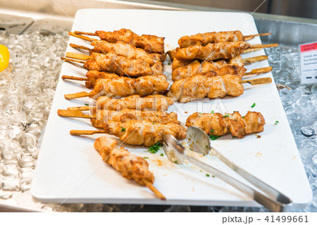pickled chicken meat on stick pickled chicken meat on stick 41499661