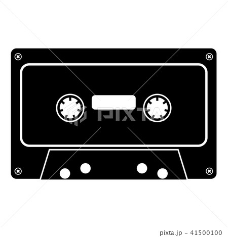 Retro audio cassette icon black color 41500100