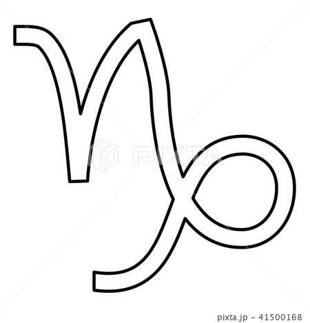 Capricorn symbol zodiac icon black color 41500168