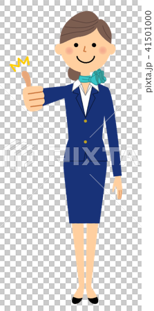 制服の女性 サムズアップ 制服の女性 サムズアップ 41501000