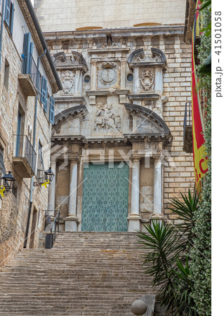 Nice ancient street detail in spanish town Gerona Nice ancient street detail in spanish town Gerona 41501058