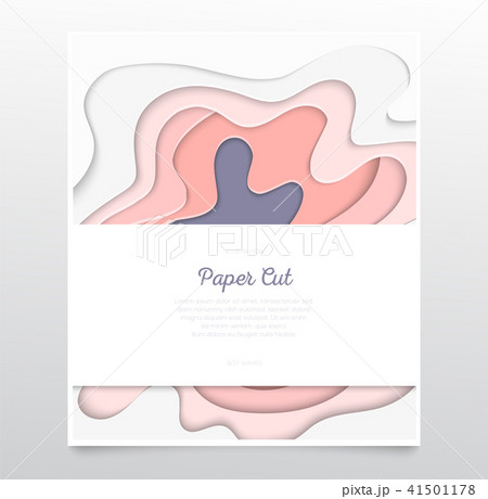 Abstract pink layout - vector paper cut banner 41501178