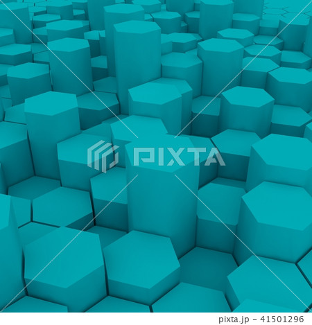 Blue hexagon pattern backgrond. 3d rendering 41501296