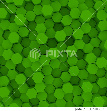 Green hexagon pattern backgrond. 3d rendering 41501297
