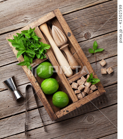 Mojito cocktail ingredients box Mojito cocktail ingredients box 41502599