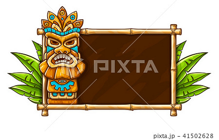 Tiki traditional hawaiian tribal mask 41502628